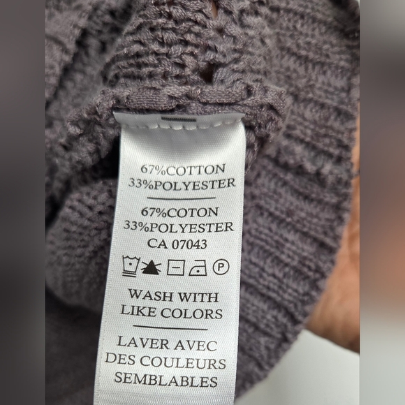 Kenar Women's Gray Textured Knit Boxy Blouse Sz XL Sweater Cotton Blend - Picture 5 of 10